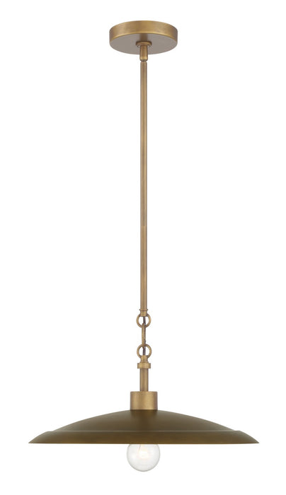 Minka-Lavery 296-741 One Light Pendant, Natural Brass & Dark Matte Coa