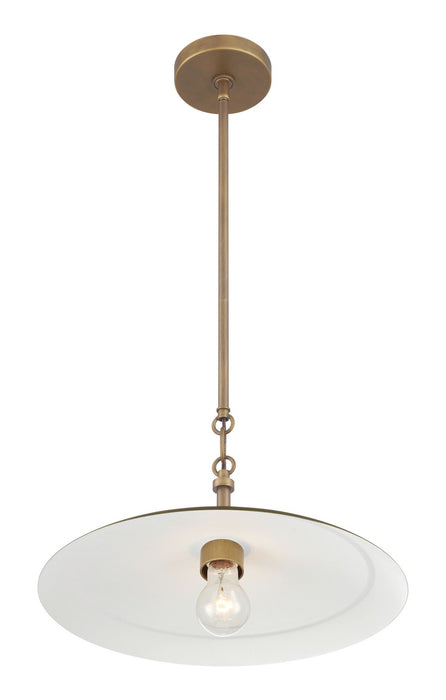 Minka-Lavery 296-741 One Light Pendant, Natural Brass & Dark Matte Coa