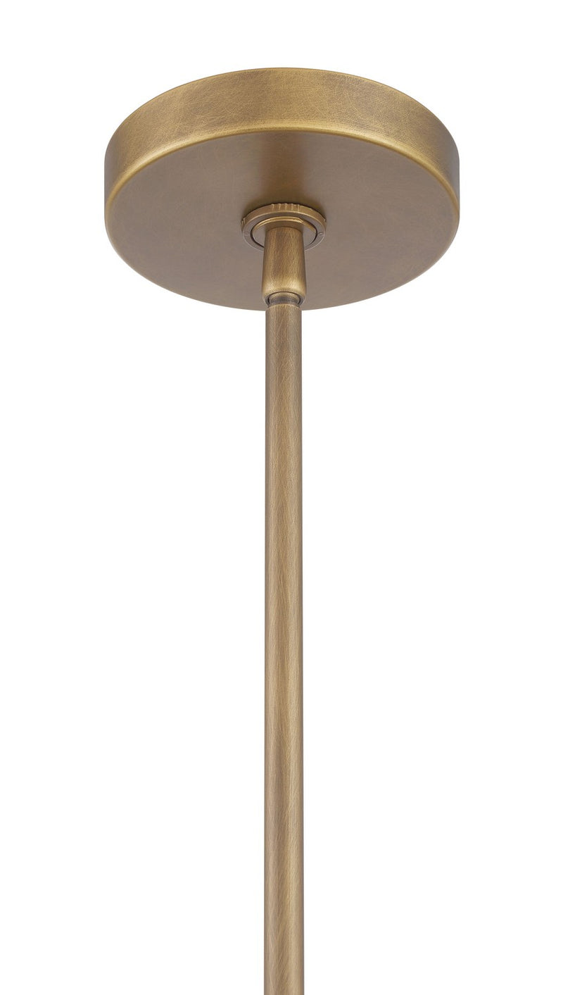 Minka-Lavery 296-741 One Light Pendant, Natural Brass & Dark Matte Coa