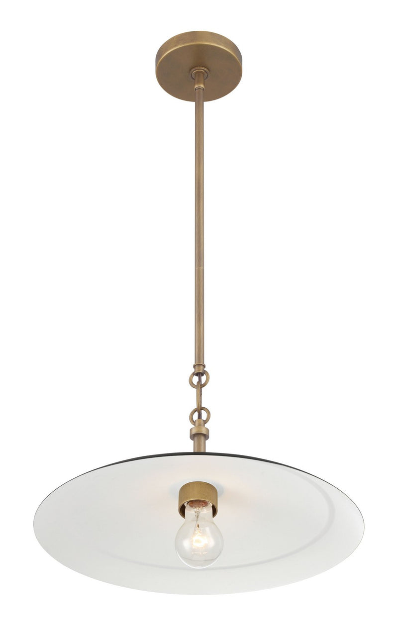 Minka-Lavery 296-858 One Light Pendant, Natural Brass