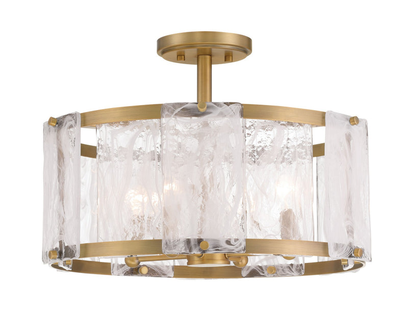 Minka-Lavery 3635-732 Four Light Semi Flush Mount, Legacy Brass