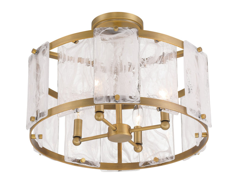 Minka-Lavery 3635-732 Four Light Semi Flush Mount, Legacy Brass
