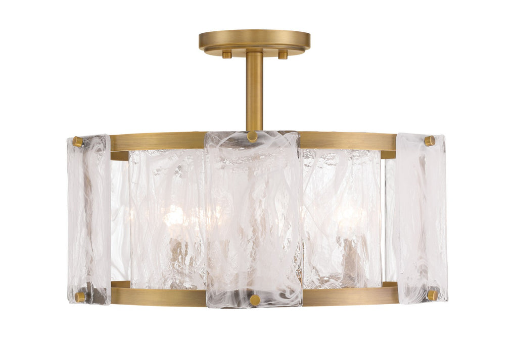 Minka-Lavery 3635-732 Four Light Semi Flush Mount, Legacy Brass