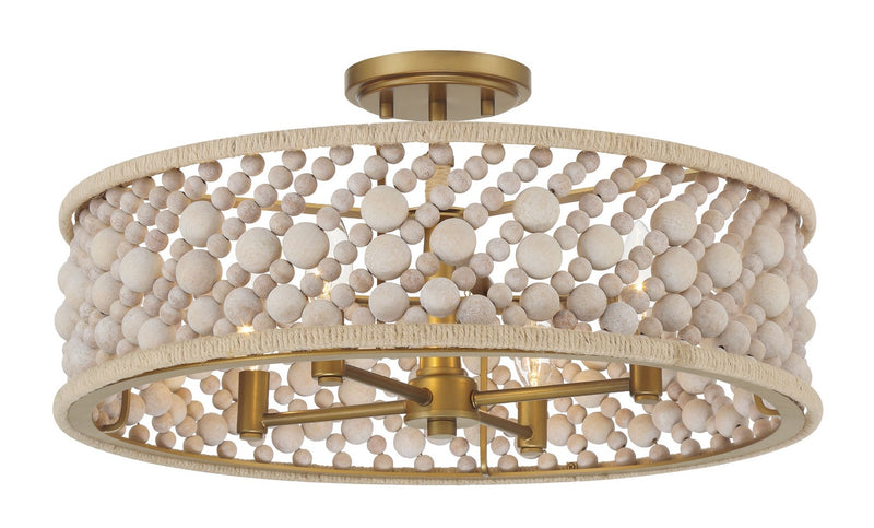 Minka-Lavery 3645-870 Four Light Semi Flush Mount, Legacy Brass (Painted)