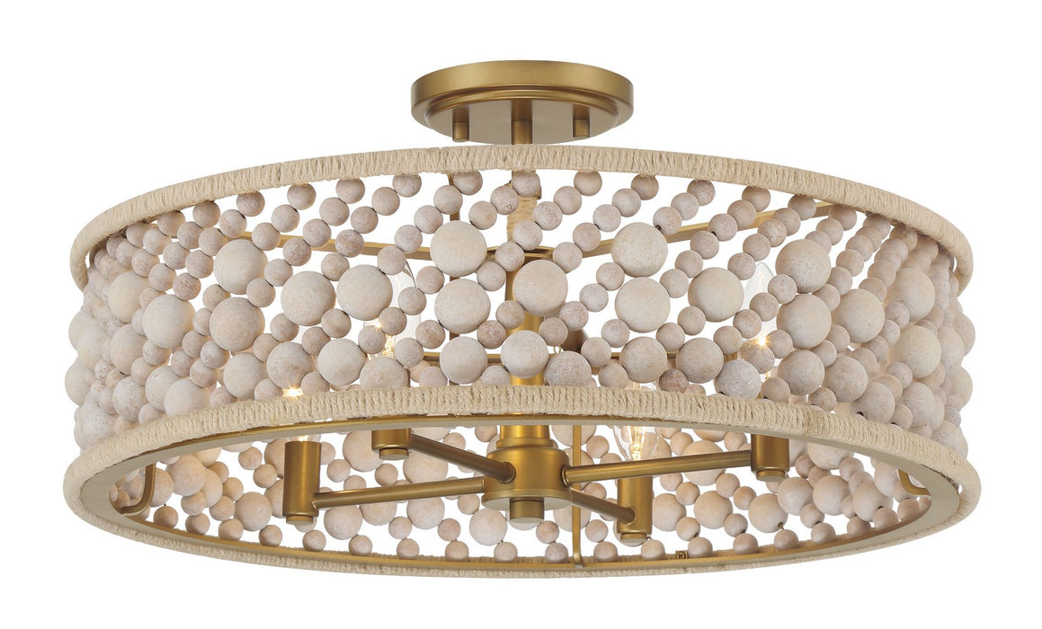 Minka-Lavery 3645-870 Four Light Semi Flush Mount, Legacy Brass (Painted)