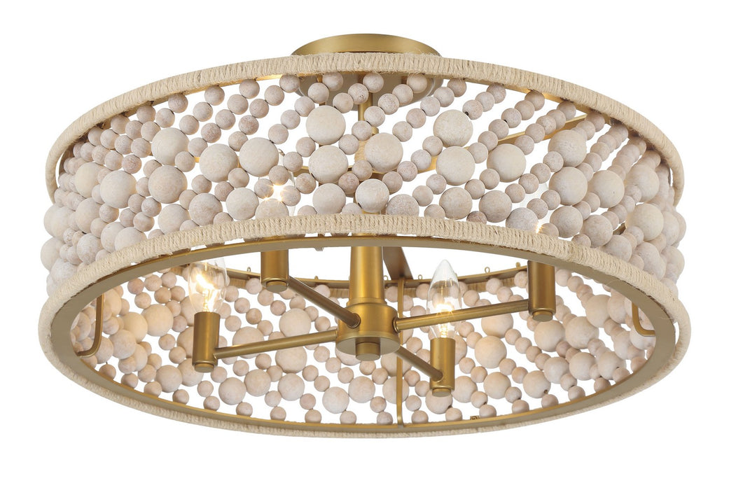 Minka-Lavery 3645-870 Four Light Semi Flush Mount, Legacy Brass (Painted)