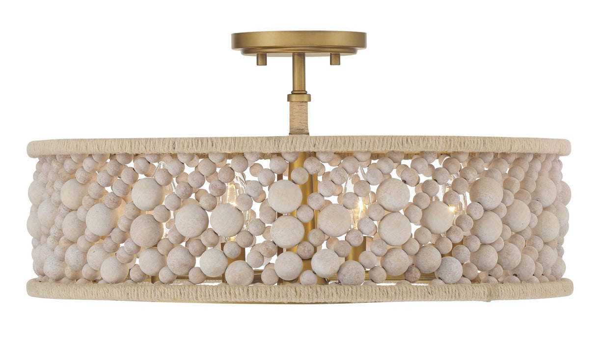 Minka-Lavery 3645-870 Four Light Semi Flush Mount, Legacy Brass (Painted)