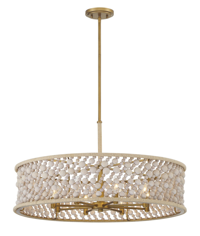 Minka-Lavery 3646-870 Eight Light Pendant, Legacy Brass (Painted)