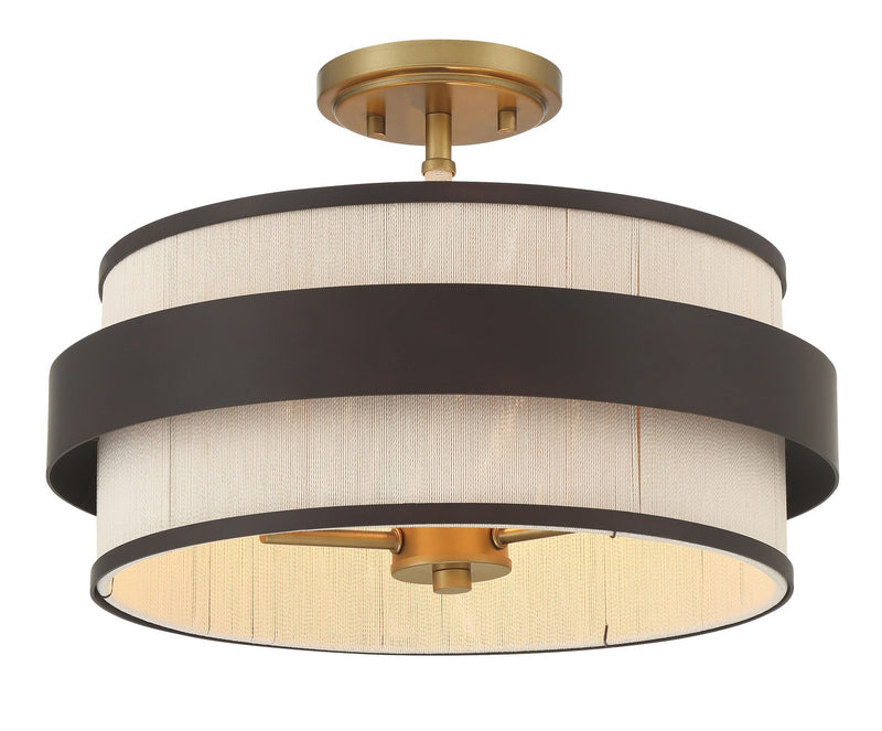 Minka-Lavery 3685-886 Three Light Semi Flush Mount, Legacy Brass (Painted) & Dark