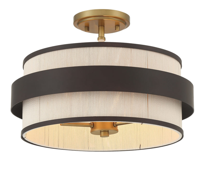 Minka-Lavery 3685-886 Three Light Semi Flush Mount, Legacy Brass (Painted) & Dark