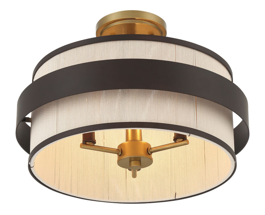 Minka-Lavery 3685-886 Three Light Semi Flush Mount, Legacy Brass (Painted) & Dark