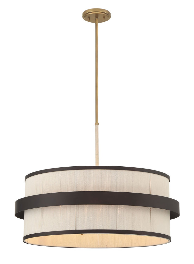 Minka-Lavery 3686-886 Six Light Pendant, Legacy Brass (Painted) & Dark
