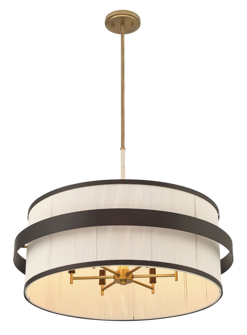 Minka-Lavery 3686-886 Six Light Pendant, Legacy Brass (Painted) & Dark