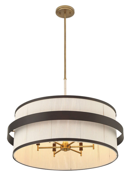 Minka-Lavery 3686-886 Six Light Pendant, Legacy Brass (Painted) & Dark