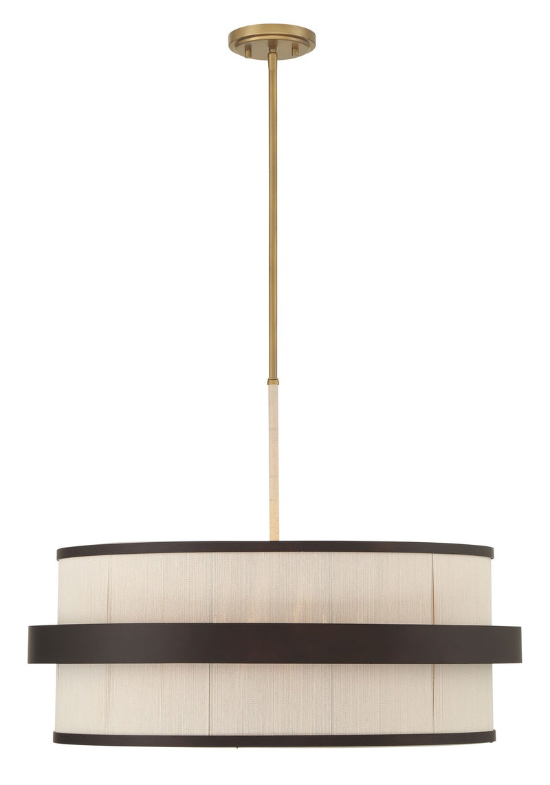 Minka-Lavery 3686-886 Six Light Pendant, Legacy Brass (Painted) & Dark