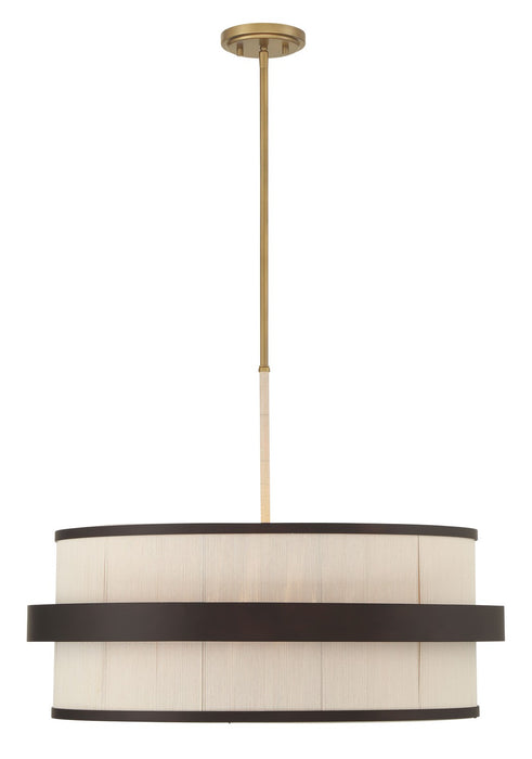 Minka-Lavery 3686-886 Six Light Pendant, Legacy Brass (Painted) & Dark