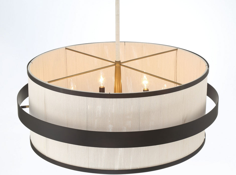 Minka-Lavery 3686-886 Six Light Pendant, Legacy Brass (Painted) & Dark
