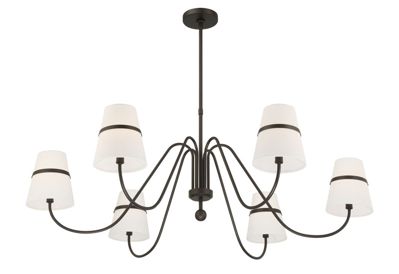 Minka-Lavery 3736-872 Six Light Chandelier, Textured Dark Bronze
