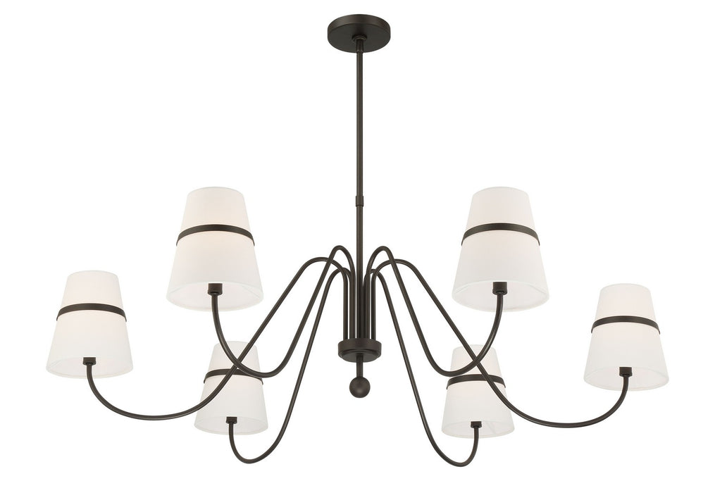 Minka-Lavery 3736-872 Six Light Chandelier, Textured Dark Bronze