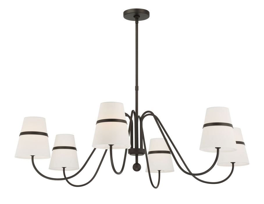 Minka-Lavery 3736-872 Six Light Chandelier, Textured Dark Bronze