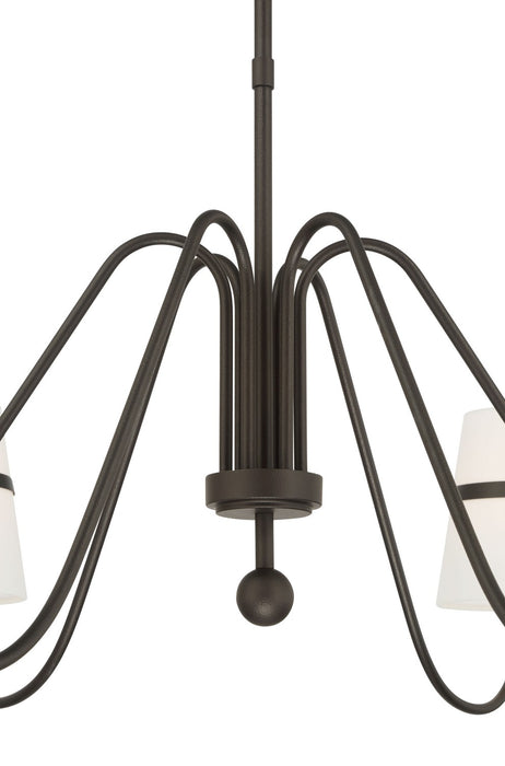 Minka-Lavery 3736-872 Six Light Chandelier, Textured Dark Bronze