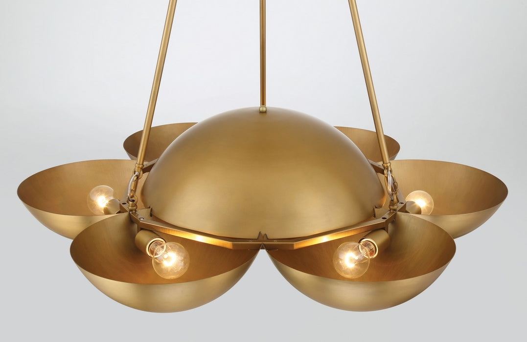 Minka-Lavery 3756-732 Six Light Chandelier, Legacy Brass