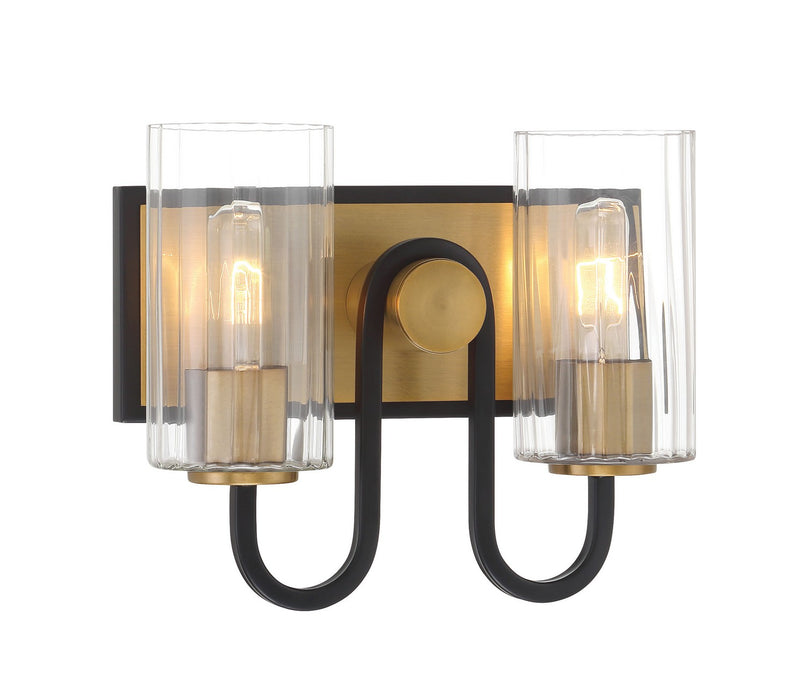 Minka-Lavery 3762-876 Two Light Vanity, Legacy Brass & Dark Matte Blac