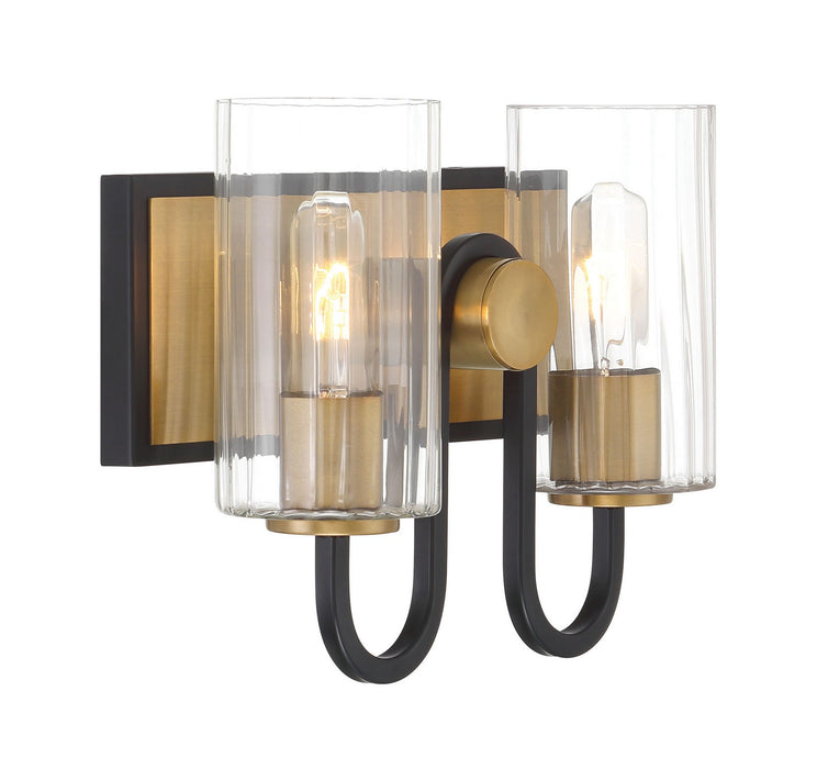 Minka-Lavery 3762-876 Two Light Vanity, Legacy Brass & Dark Matte Blac
