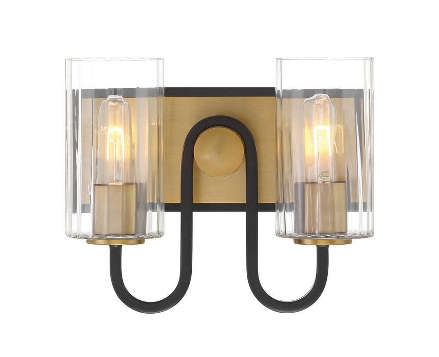 Minka-Lavery 3762-876 Two Light Vanity, Legacy Brass & Dark Matte Blac