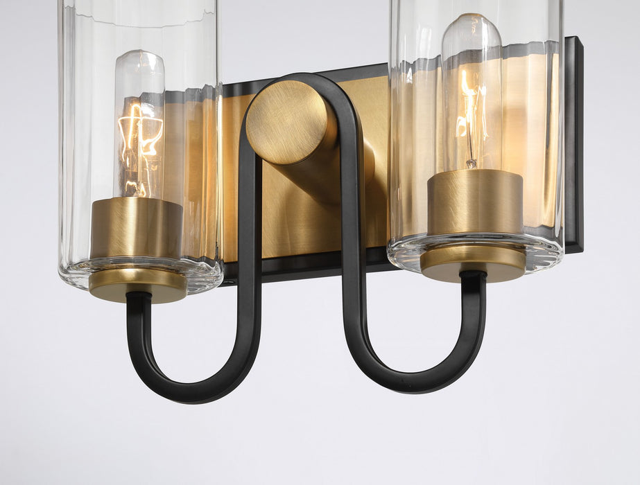 Minka-Lavery 3762-876 Two Light Vanity, Legacy Brass & Dark Matte Blac