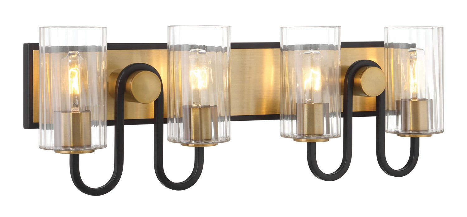 Minka-Lavery 3764-876 Four Light Vanity, Legacy Brass & Dark Matte Blac