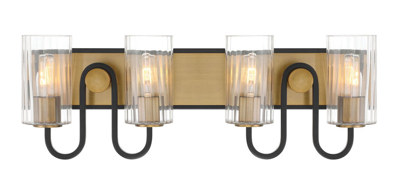 Minka-Lavery 3764-876 Four Light Vanity, Legacy Brass & Dark Matte Blac