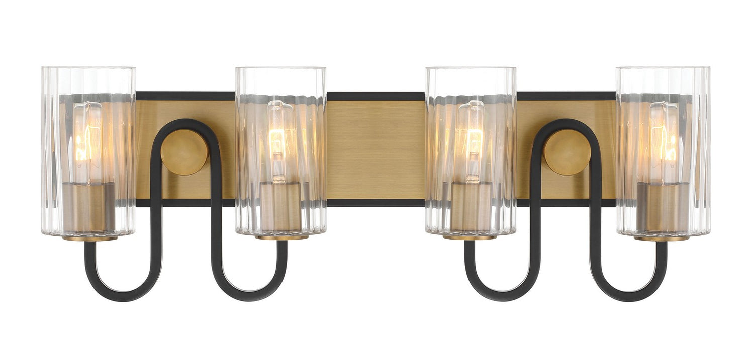 Minka-Lavery 3764-876 Four Light Vanity, Legacy Brass & Dark Matte Blac