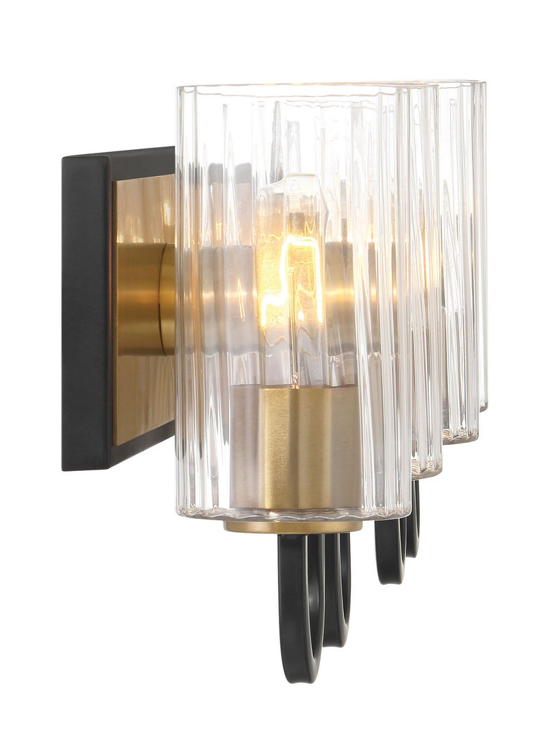 Minka-Lavery 3764-876 Four Light Vanity, Legacy Brass & Dark Matte Blac
