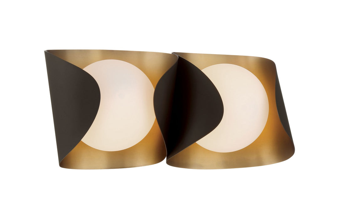 Minka-Lavery 3772-855 Two Light Vanity, Legacy Brass & Dark Bronze