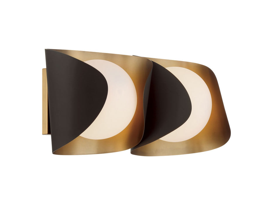 Minka-Lavery 3772-855 Two Light Vanity, Legacy Brass & Dark Bronze