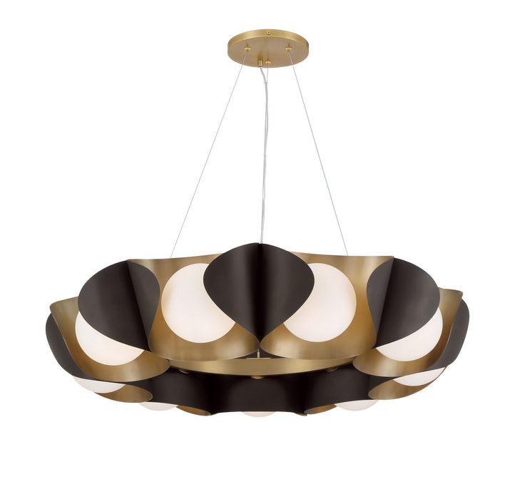 Minka-Lavery 3779-855 Nine Light Pendant, Legacy Brass & Dark Bronze