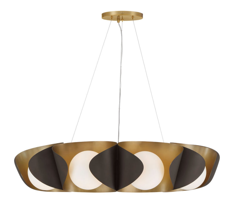 Minka-Lavery 3779-855 Nine Light Pendant, Legacy Brass & Dark Bronze