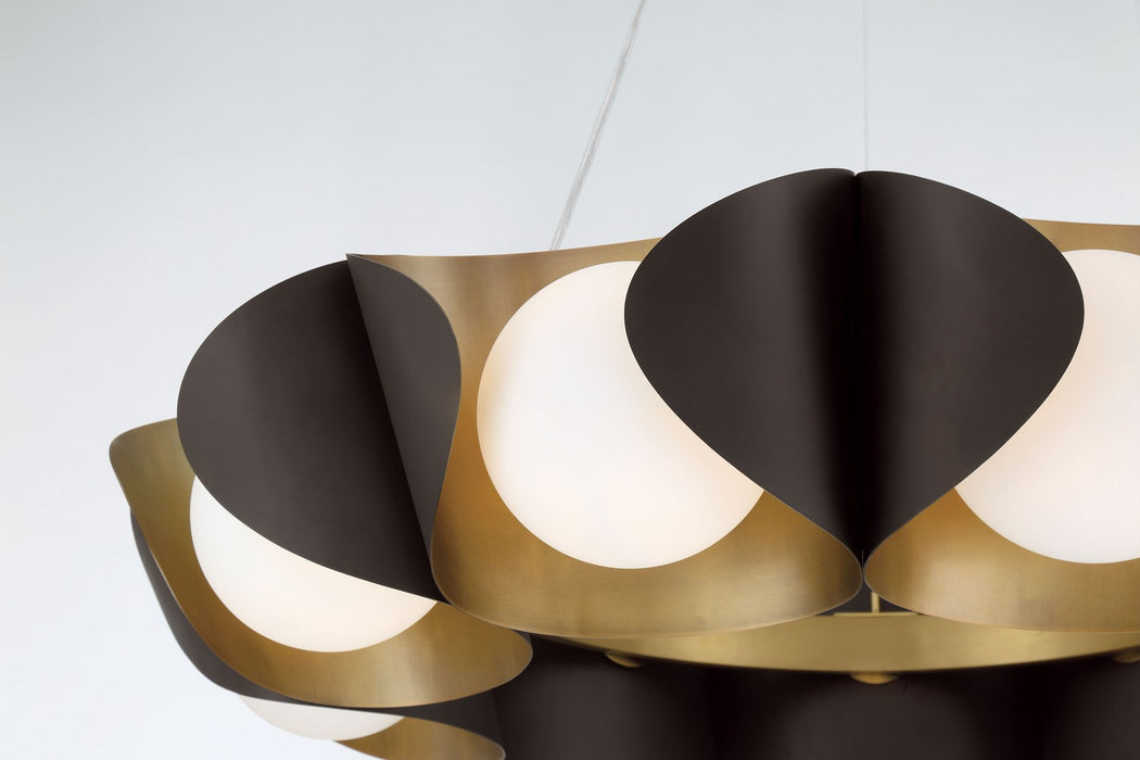 Minka-Lavery 3779-855 Nine Light Pendant, Legacy Brass & Dark Bronze