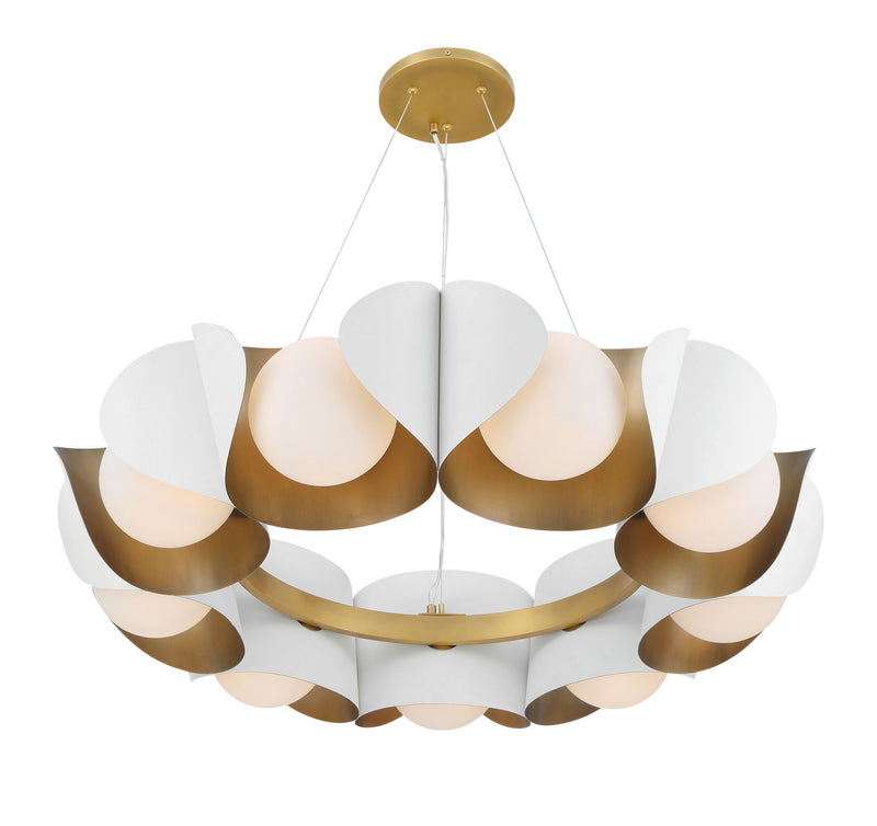 Minka-Lavery 3779-893 Nine Light Pendant, Sand White