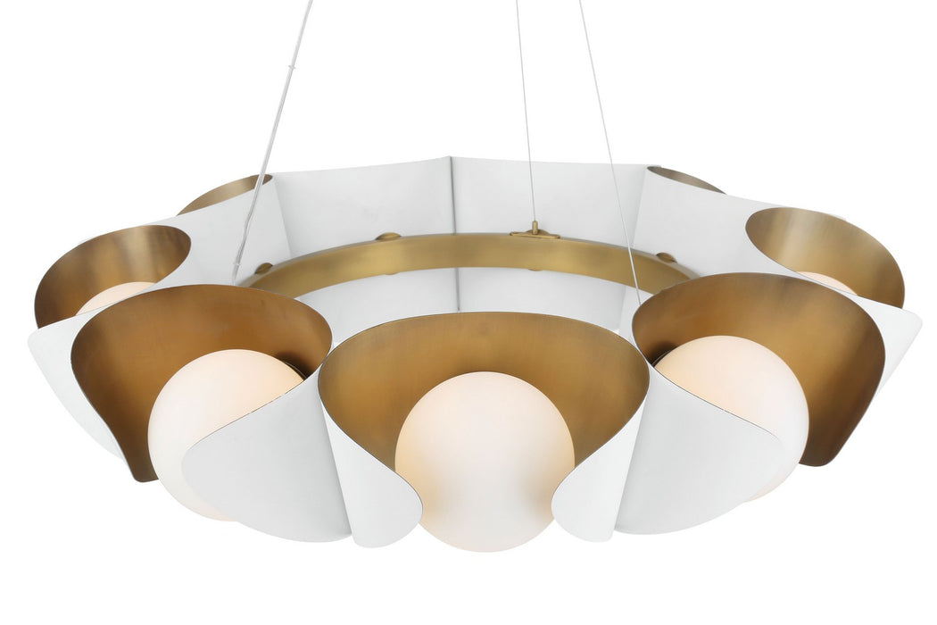 Minka-Lavery 3779-893 Nine Light Pendant, Sand White