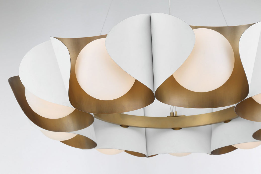Minka-Lavery 3779-893 Nine Light Pendant, Sand White
