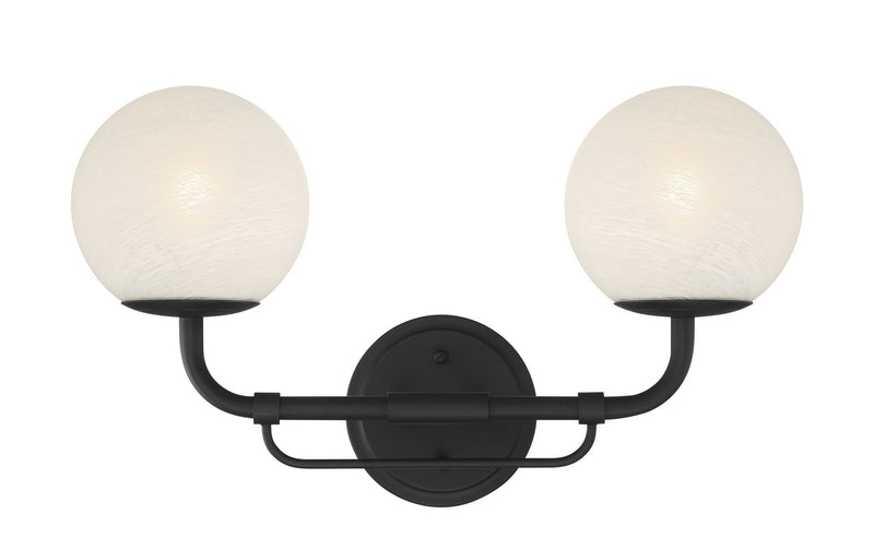 Minka-Lavery 3792-899 Two Light Vanity, Dark Matte Black