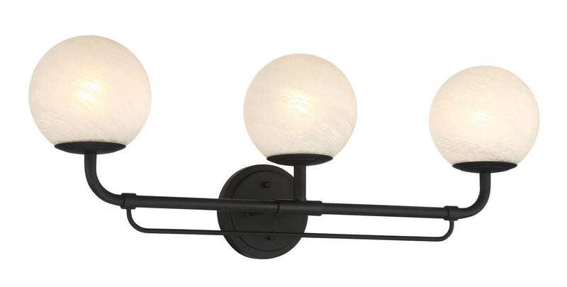 Minka-Lavery 3793-899 Three Light Vanity, Dark Matte Black