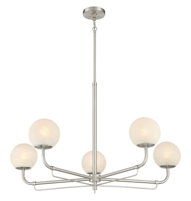 Minka-Lavery 3795-84 Five Light Chandelier, Brushed Nickel