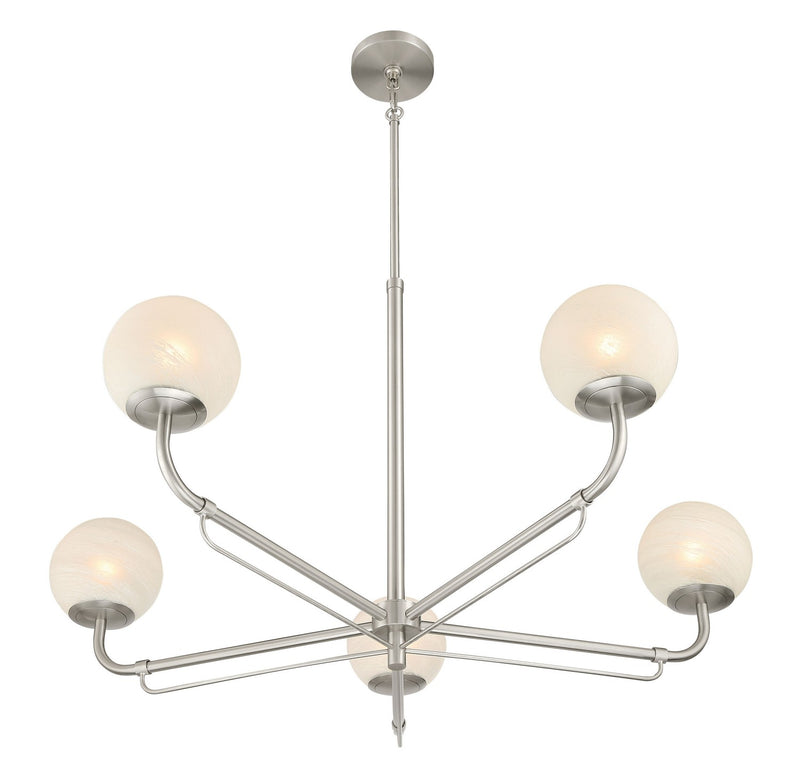 Minka-Lavery 3795-84 Five Light Chandelier, Brushed Nickel