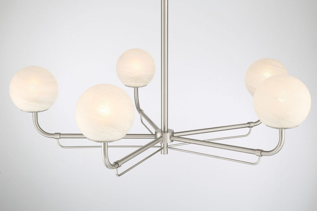 Minka-Lavery 3795-84 Five Light Chandelier, Brushed Nickel
