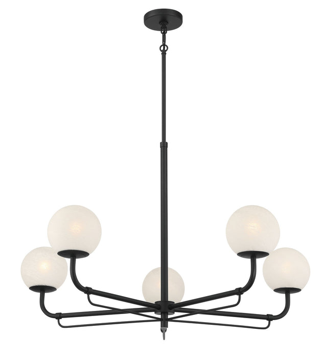Minka-Lavery 3795-899 Five Light Chandelier, Dark Matte Black