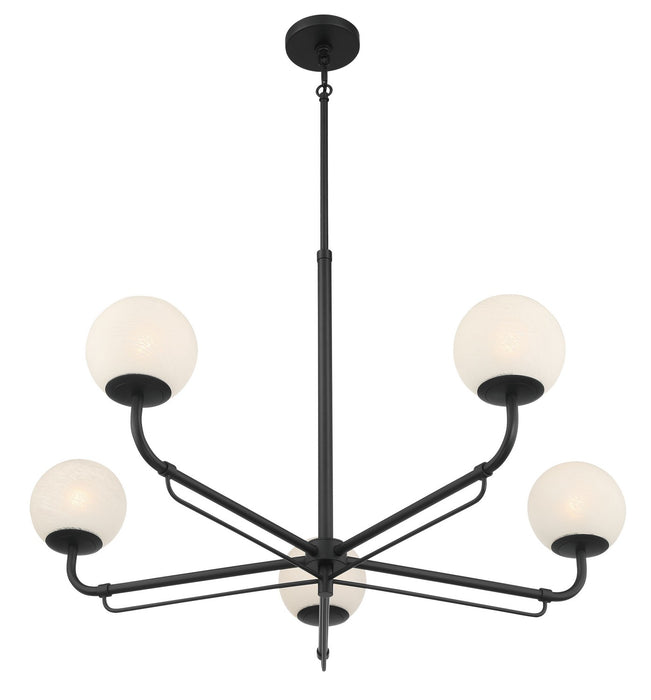 Minka-Lavery 3795-899 Five Light Chandelier, Dark Matte Black