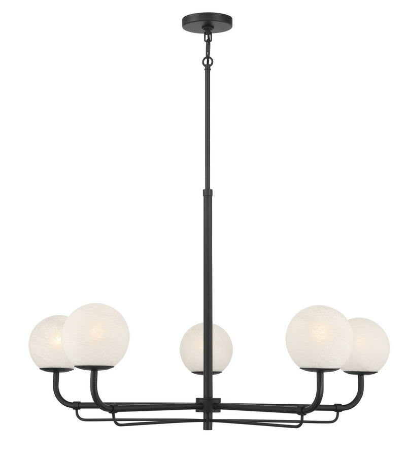 Minka-Lavery 3795-899 Five Light Chandelier, Dark Matte Black